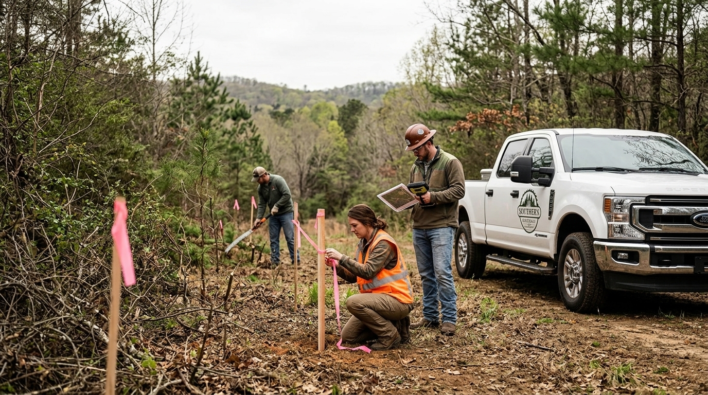 Crew_flagging_clearing_boundary
